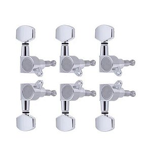 Tarraxa Blindada Cromada Violão Aço e Guitarra Custom Sound CMH 801 3+3