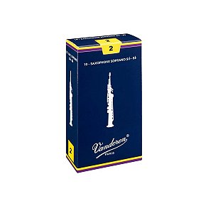 Palheta Vandoren 2 para Sax Soprano Tradicional com 10 Unidades