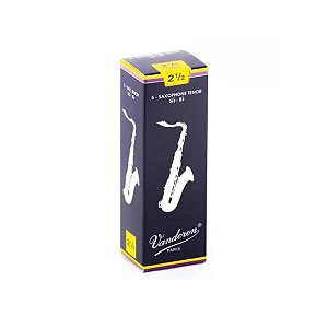 Palheta 2,5 Vandoren para Sax Tenor Tradicional com 5 Unidades