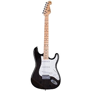Guitarra Sx Strato Vintage Swamp Ash Americano Trans Black