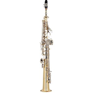 Saxofone Soprano Eagle SP502 LN Dourado Com Chaves Niqueladas