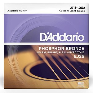 Encordoamento Violão D'Addario EJ26 11/52 Aço Phosphor