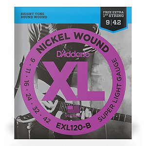 Encordoamento Guitarra 09-42 Corda Extra D'Addario EXL120-B