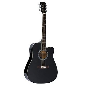 Violão Vogga Eletroacústico VCK370 Aço Folk Cutaway Black