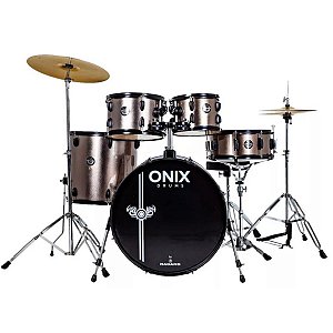 Bateria Acustica Onix Smart 22 By Nagano Completa Deep Silver
