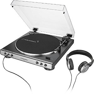 Toca-discos Audio-technica At-lp60xhp Cinza E Fone Ath-250av