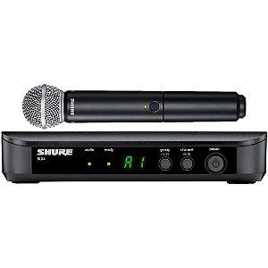 Microfone Shure BLX24BR/SM58 Frequência J10 Sem Fio Dinâmico Cardioide Preto
