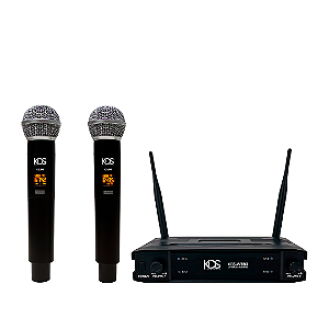 Microfone Kadosh Sem Fio Duplo De Mão KDSW-392M Preto