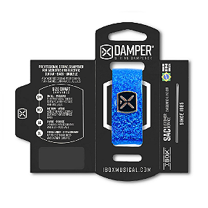 Abafador De Cordas Damper Dhmd03 Medium Couro Holografico Azul
