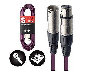 Cabo Microfone Stagg Emborrachado XLR/XLR  6 Metros SMC6 CPP