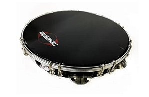 Pandeiro Contemporânea 12" 40PPC PT CR Tarraxa Dupla pele BK