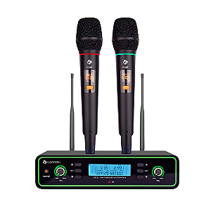 Microfone Kadosh Sem Fio Duplo De Mão K 422M Preto