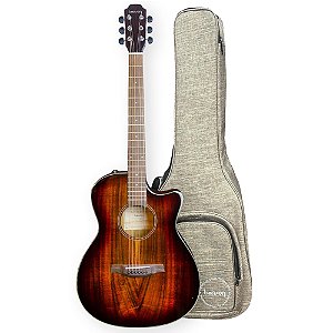 Violão Benson Eletrico Grand Auditorium EXF500CFX Koa Burst Pré com Efeitos C/ Bag