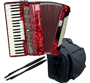 Acordeon Cadenza CD120/41 120 Baixos 41 teclas RD Vermelho