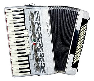 Acordeon Cadenza CD120/41 120 Baixos 41 teclas WH Branco