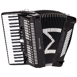 Acordeon Michael ACM8007N 80 Baixos 37 Teclas SPB Preto Solido