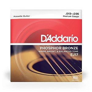 Encordoamento D’Addario Para Violão Aço 013 Phosphor Bronze EJ17