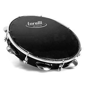 Pandeiro Injetado 10'' Torelli Preto Pele Preta TP-301