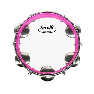 Pandeiro Injetado 8'' Torelli Rosa Pele Transparente TP-848 RS
