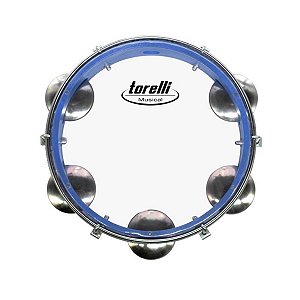 Pandeiro Injetado 8'' Torelli Azul Pele Transparente TP-848 AZ