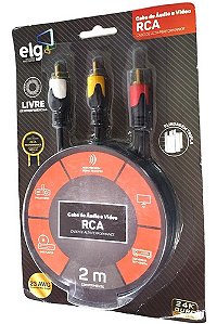 Cabo Áudio Auxiliar P2 Rca X P2 2 Metro Blindagem Tripla