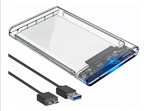 CASE GAV. EXT. P/ HD SATA 2.5 USB 3.0 TRANSPARENT - JIAXI