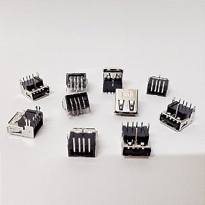Kit 10 Conectores USB Para TV 2.0 Fêmia
