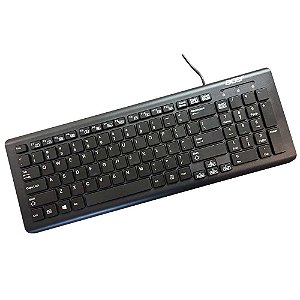 Teclado Acer USB Com Fio Preto Slim Modelo SK-9626 Inglês