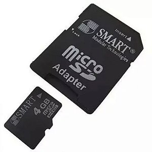 Cartão de Memória Microsdhc Com Adaptador 4gb Smart