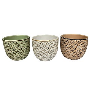 Cachepot Geométrico 12x12x10 Cm  Cores Diversas Casambiente