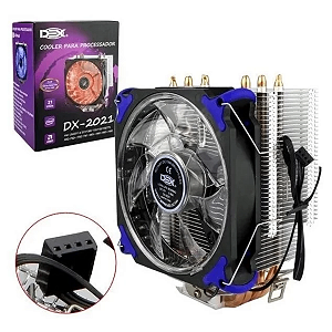 Cooler Gamer Processador 21 LEDs Intel AMD DEX DX-2021 Azul
