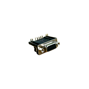 Conector D-sub DB9 Fêmea L Angular Solda Placa Circuito