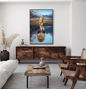 Quadro FineArt Leão Espelhado