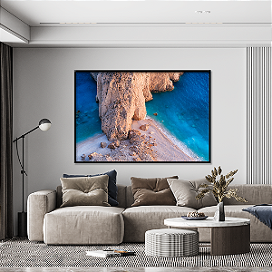Quadro FineArt Baía e Rochas na Grécia