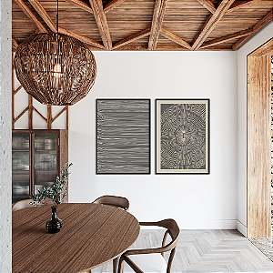 Conjunto com 2 quadros FineArt Abstrato linhas