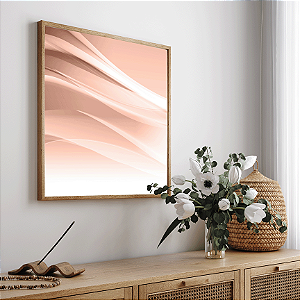 Quadro FineArt Abstrato Fundo Curvo em Rosa Suave