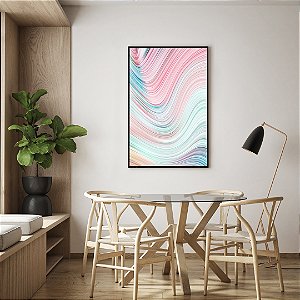 Quadro FineArt Abstrato Linhas Suaves e Coloridas