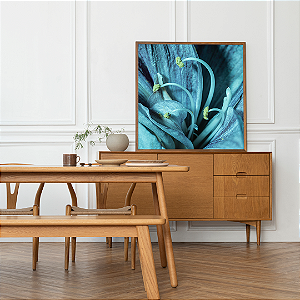 Quadro FineArt Flor Lírio em Tons de Azul