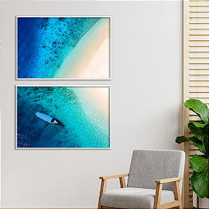 Conjunto com 2 quadros FineArt Além do Mar e da Areia