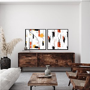 Conjunto com 2 quadros FineArt Abstrato Ritmos Urbanos