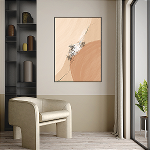 Quadro FineArt Abstrato Essência Delicada em Tons Terrosos