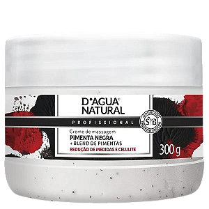 Creme Massagem Pimenta Negra Reduz Medida Dagua Natural 300g