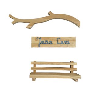 Galho com Plaquinha Pinus e Balancinho com Encosto