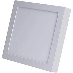 Plafon Sobrepor Quadrado 18w / Branco Frio 6000k / 22x22cm