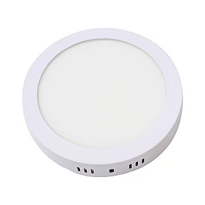 Plafon Sobrepor Redondo 18w / Branco Quente 3000k