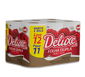 PAPEL HIGIÊNICO DELUXE FOLHA DUPLA 12 ROLOS