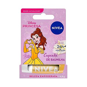 HIDRATANTE LABIAL NIVEA DISNEY PRINCESA BELA CUPCAKE DE BAUNILHA