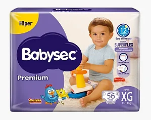 FRALDA BABYSEC PREMIUM GALINHA PINTADINHA HIPER XG 56UNI