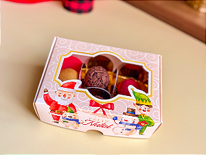 Caixa Natalina com 6 doces