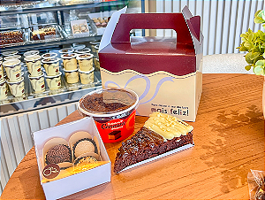 Kit Maletinha – 4 Doces + Bolo de Cenoura no Potinho + Fatia de Brownie